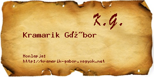 Kramarik Gábor névjegykártya