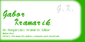 gabor kramarik business card
